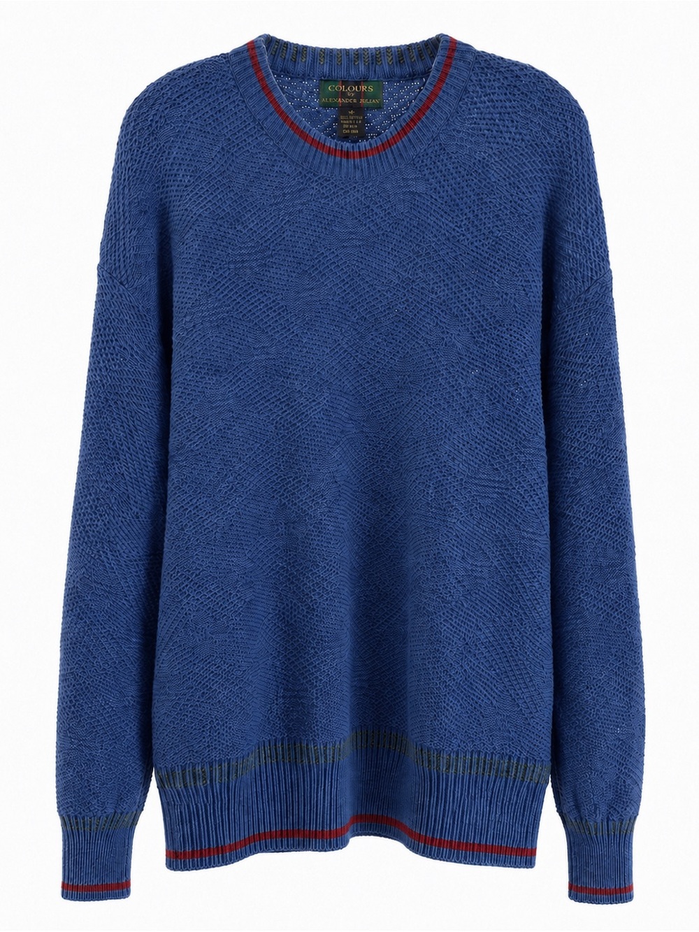 Vintage Colours by Alexander Julian Blue Cotton Knit Sweater M USA Made